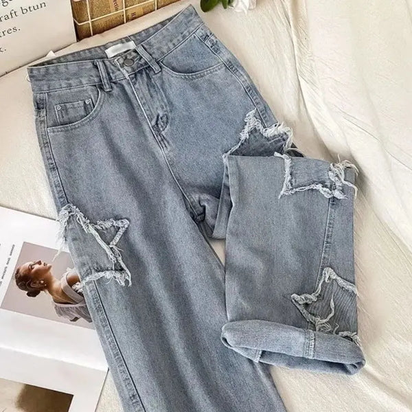 Retro Patch Star Jeans Adams Fashions